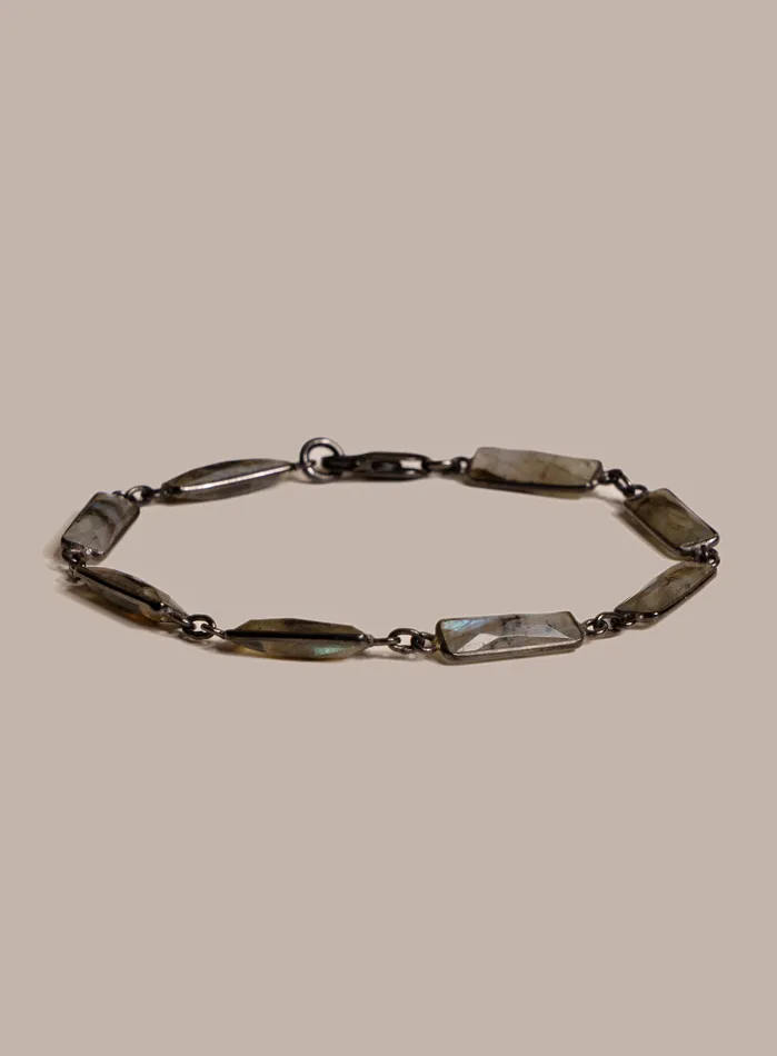 Labradorite Gemstone and Sterling Silver Mens Bracelet WE ARE ALL SMITH Mens Jewelry Clothing Bracelets