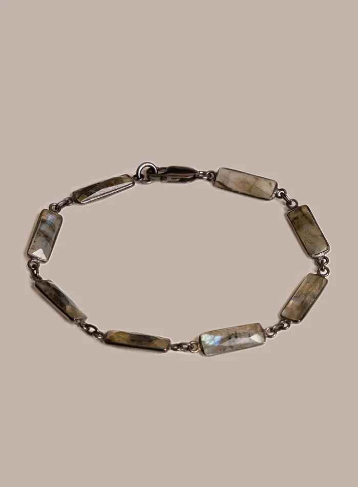 Labradorite Gemstone and Sterling Silver Mens Bracelet WE ARE ALL SMITH Mens Jewelry Clothing Bracelets