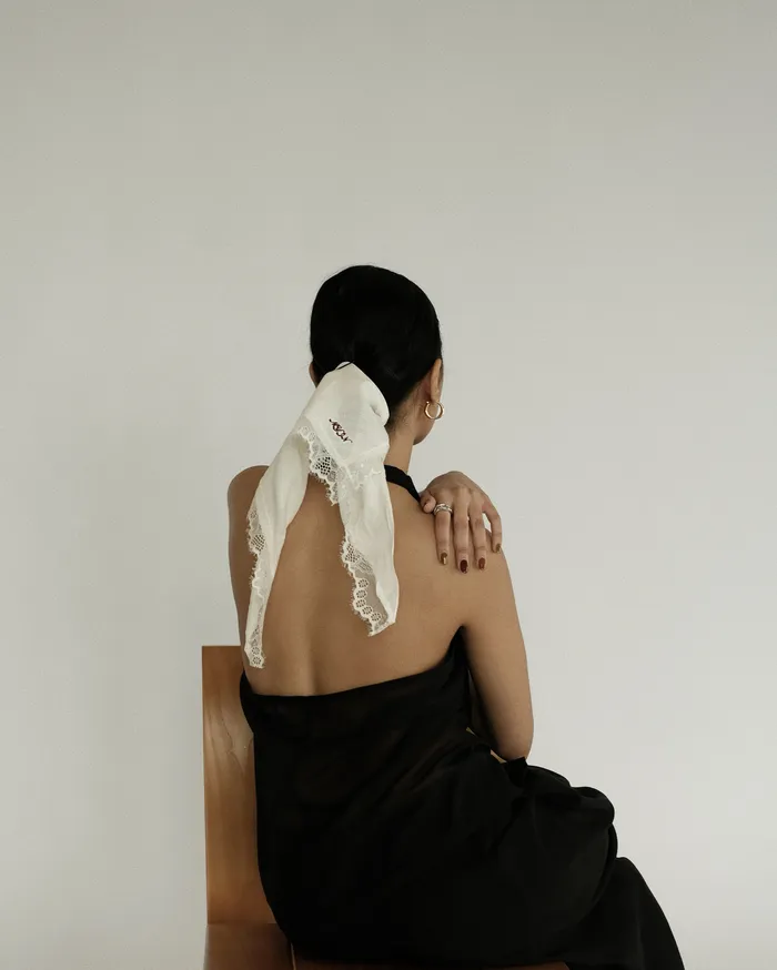 Lace Linen Scarf MYJN Earrings