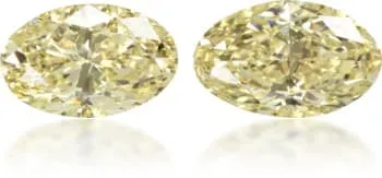 Langerman Diamonds Earrings Natural Yellow Diamond Oval 087 ct set