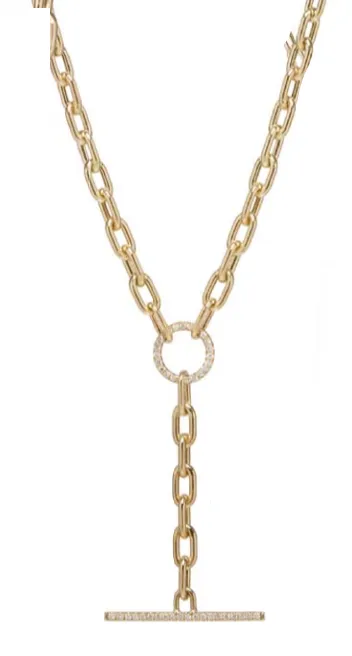 Large Square Oval Link Chain Faux ToggleLariat Necklace Zo Chicco Necklaces Large Square Oval Link Chain Faux ToggleLariat Necklace Zo Chicco Necklaces