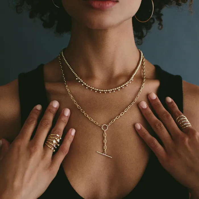Large Square Oval Link Chain Faux ToggleLariat Necklace Zo Chicco Necklaces Large Square Oval Link Chain Faux ToggleLariat Necklace Zo Chicco Necklaces
