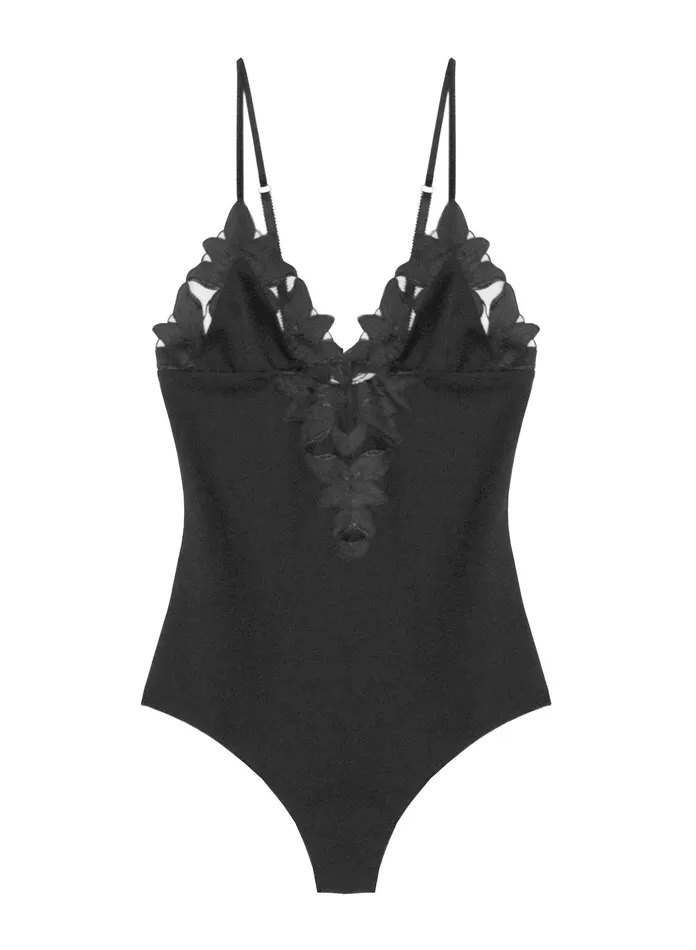LILY EMBROIDERY VNECK PLUNGE BODYSUIT Fleur Du Mal Earrings LILY EMBROIDERY VNECK PLUNGE BODYSUIT Fleur Du Mal Earrings