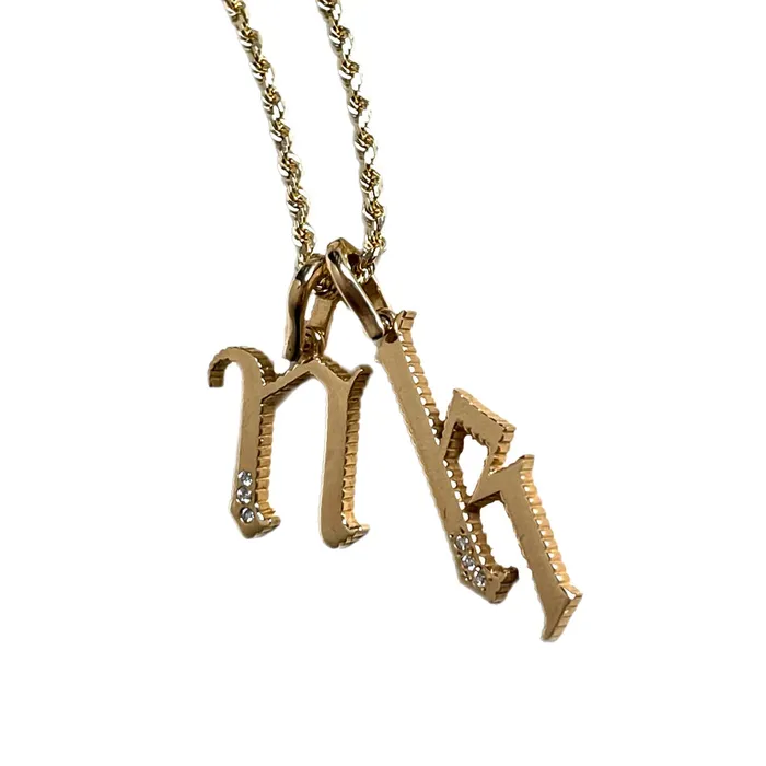 Lingua Necklaces Gothic Initial