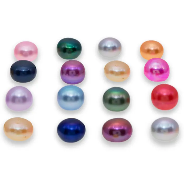 Loose Pearl Button Shaped Flat Bottom LPBP8 Earrings Loose Pearl Button Shaped Flat Bottom LPBP8 Earrings