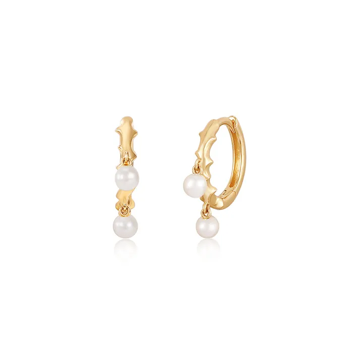 LORELEI Huggie Hoops with Pearl Drops AURELIE GI Earrings