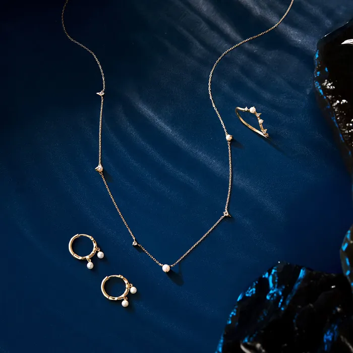 LORELEI Huggie Hoops with Pearl Drops AURELIE GI Earrings