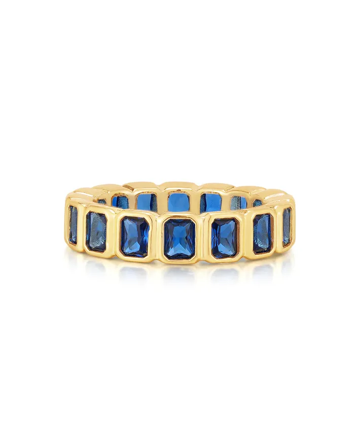 LUV AJ Rings BEZEL EMERALD BALLIER RING