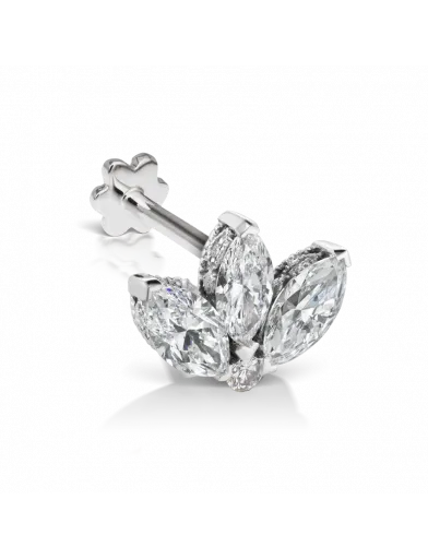 Maria Tash 3mm Diamond Engraved Lotus Threaded Stud Earrings