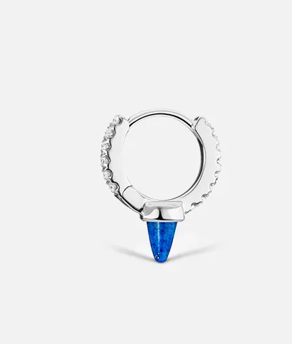 Maria Tash Earrings 65mm Single Short Lapis Spike Diamond Eternity Hoop Earring Maria Tash Earrings 65mm Single Short Lapis Spike Diamond Eternity Hoop Earring