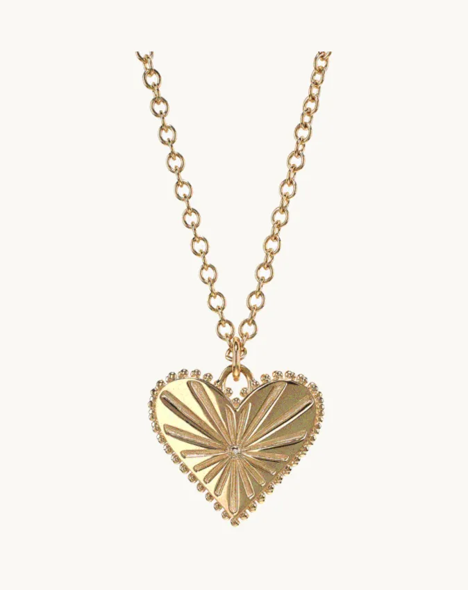 Marlo Laz Necklaces Small Pour Toujours Heart Coin Necklace Chain
