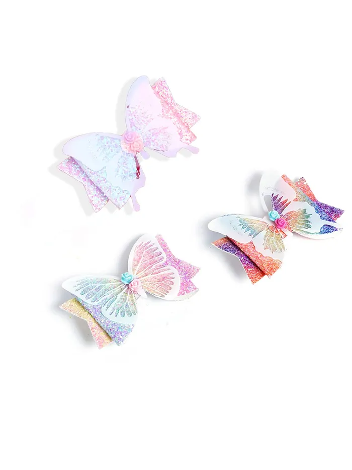 Melbees by Yellow Chimes Hair Clips for Girls Set of 3 PCS Hairclips for Kids Butterfly Charm Big Hair Clips Hair Acessories for Girls and Kids Yellow Chimes Necklaces