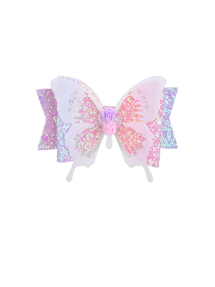 Melbees by Yellow Chimes Hair Clips for Girls Set of 3 PCS Hairclips for Kids Butterfly Charm Big Hair Clips Hair Acessories for Girls and Kids Yellow Chimes Necklaces