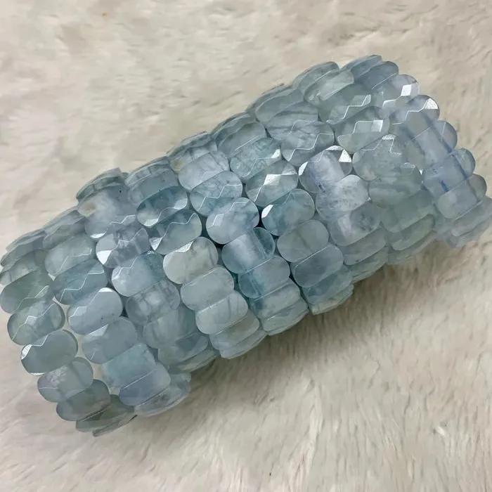 Metamorphidi Bracelets Aquamarine Stone Beads Bracelet