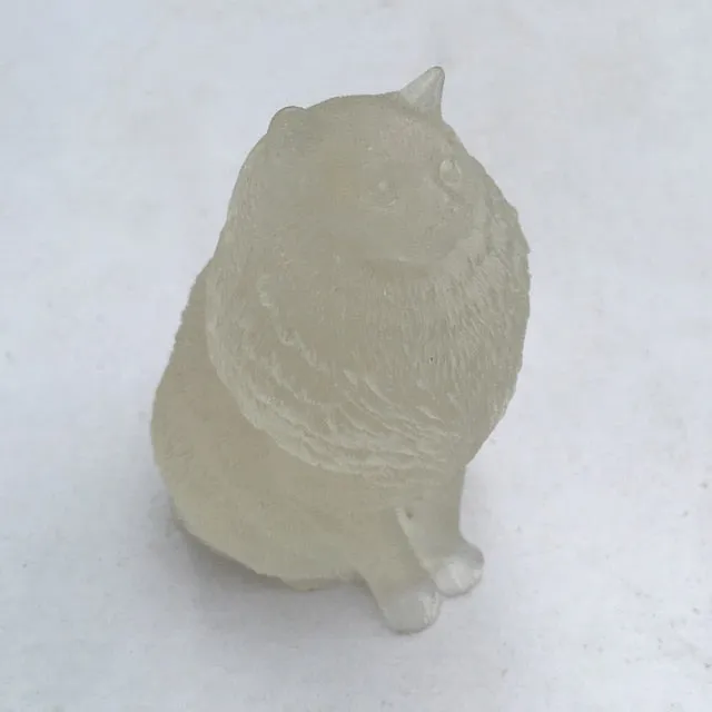 metamorphidi Crushed Crystal Cat Figurine Necklaces