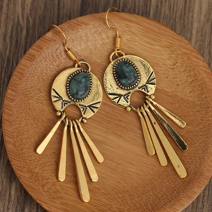 Metamorphidi Earrings Elegant Turquoise Bohemian Earrings