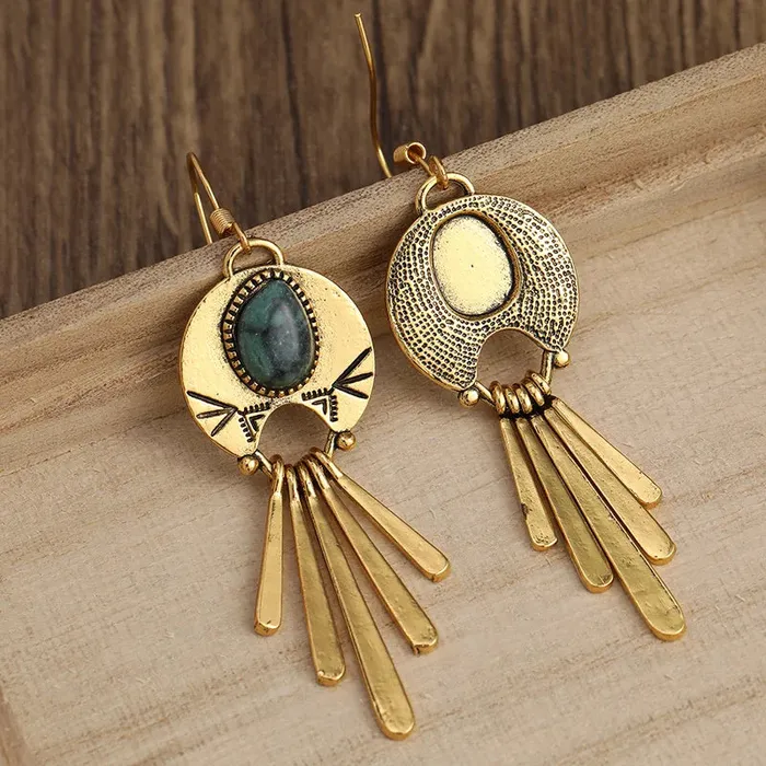 Metamorphidi Earrings Elegant Turquoise Bohemian Earrings