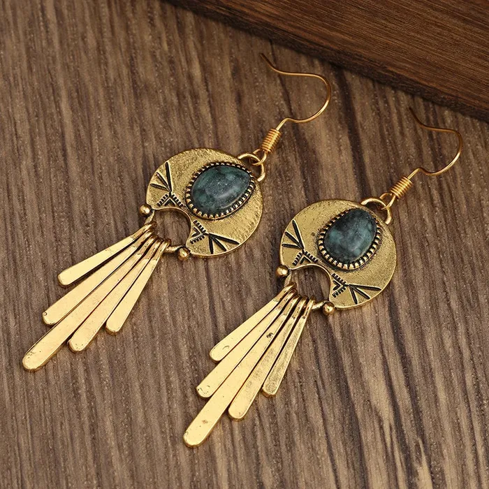 Metamorphidi Earrings Elegant Turquoise Bohemian Earrings
