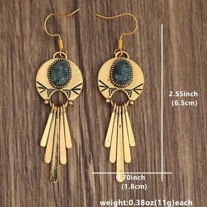 Metamorphidi Earrings Elegant Turquoise Bohemian Earrings