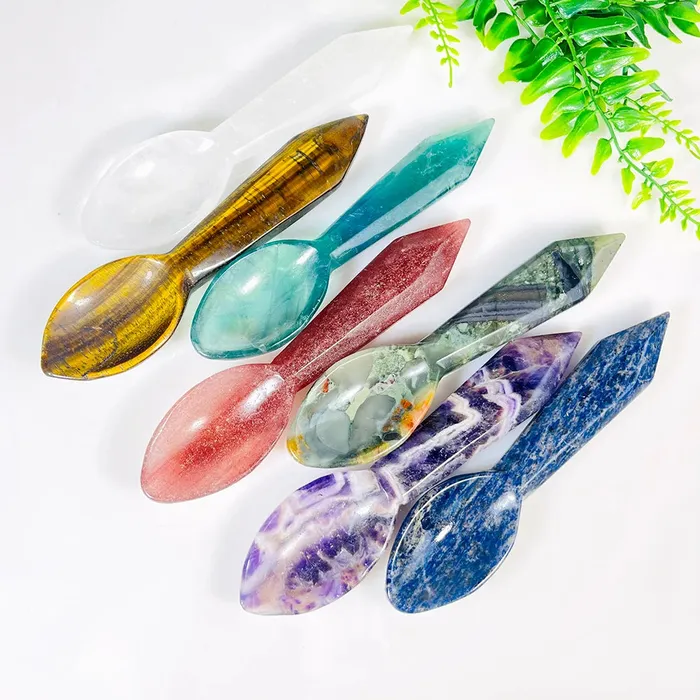 Metamorphidi Natural Harmony Crystal Spoon Earrings