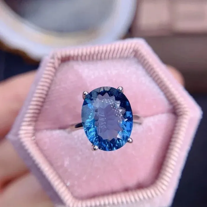 Metamorphidi Rings Luxury London Blue Topaz Ring