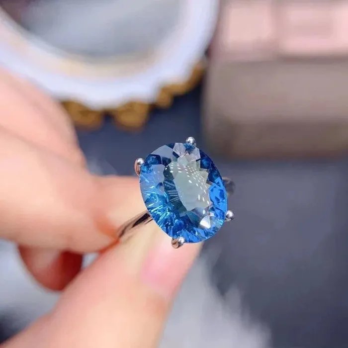 Metamorphidi Rings Luxury London Blue Topaz Ring