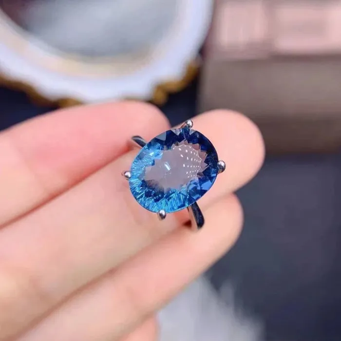 Metamorphidi Rings Luxury London Blue Topaz Ring