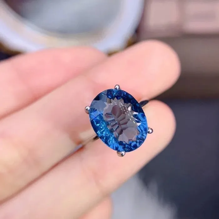 Metamorphidi Rings Luxury London Blue Topaz Ring