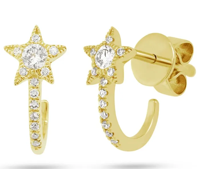 Millo Jewelry Earrings Pave Star Huggies