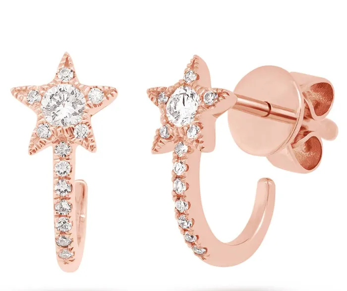 Millo Jewelry Earrings Pave Star Huggies