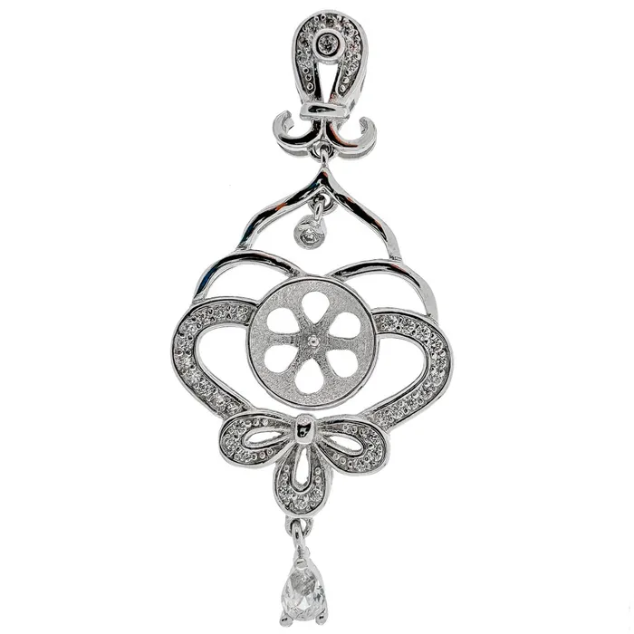 MPST070 Necklaces DIY Mount Pendant Rhinestone Bow with Dangel Fits Edison MPST070 Necklaces DIY Mount Pendant Rhinestone Bow with Dangel Fits Edison