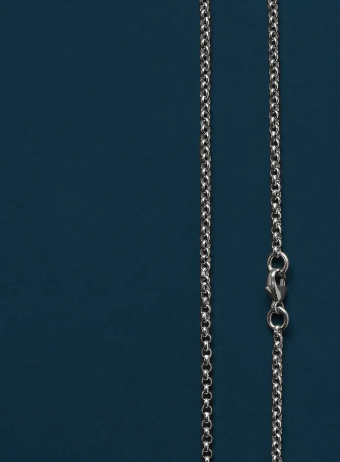 Necklaces 925 Sterling Silver Rolo Chain Necklace for Men WE ARE ALL SMITH Mens Jewelry Clothing