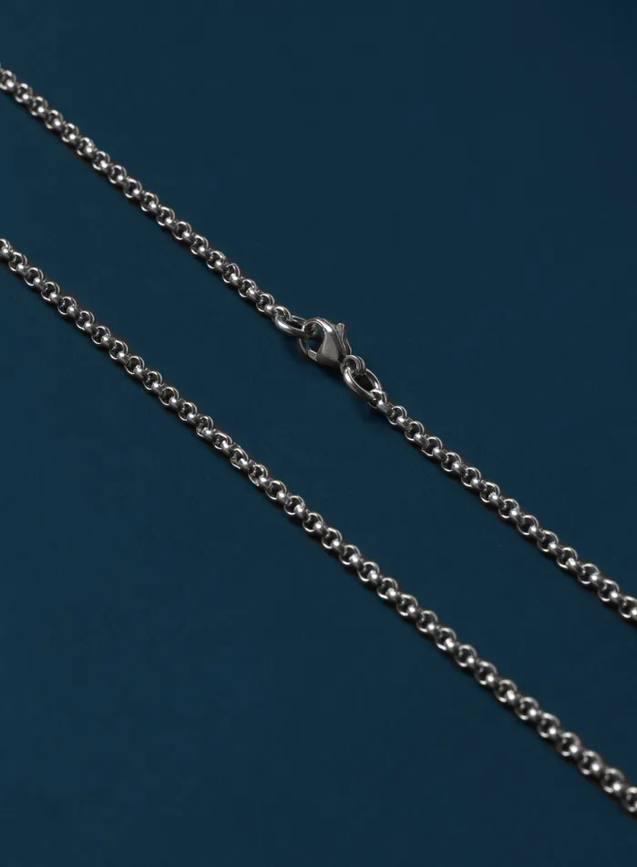 Necklaces 925 Sterling Silver Rolo Chain Necklace for Men WE ARE ALL SMITH Mens Jewelry Clothing