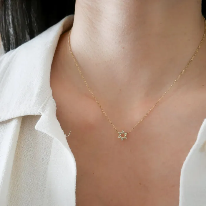 Necklaces ef collection Diamond Star Of David Necklace