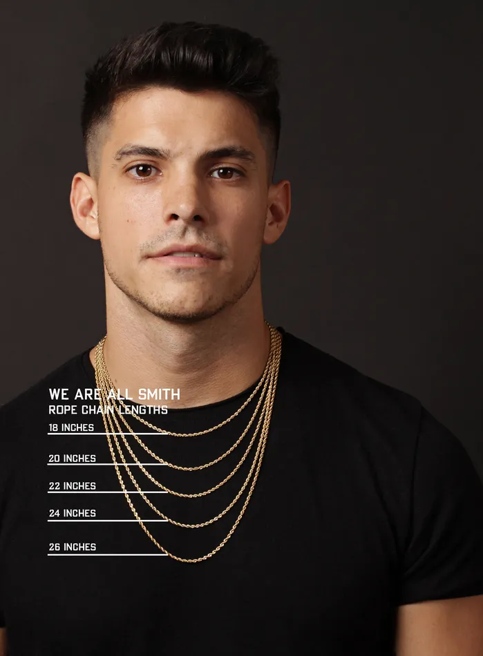 Necklaces Gold Cross Pendant Rope Chain for Men WE ARE ALL SMITH Mens Jewelry Clothing