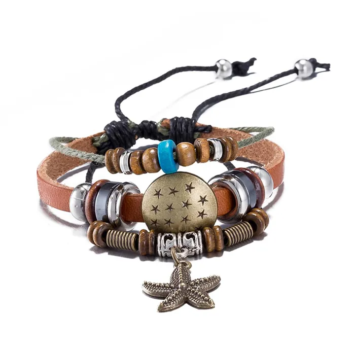 Necklaces Kairangi Kairangi Bracelets for Men and Women Fashion Leather Bracelet for Men Casual Wear Leather Bracelets for Men Birthday Gift for Men and Women Anniversary Gift for Husband Design 5