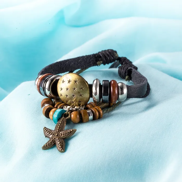 Necklaces Kairangi Kairangi Bracelets for Men and Women Fashion Leather Bracelet for Men Casual Wear Leather Bracelets for Men Birthday Gift for Men and Women Anniversary Gift for Husband Design 5