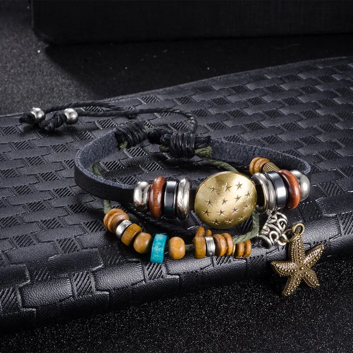 Necklaces Kairangi Kairangi Bracelets for Men and Women Fashion Leather Bracelet for Men Casual Wear Leather Bracelets for Men Birthday Gift for Men and Women Anniversary Gift for Husband Design 5