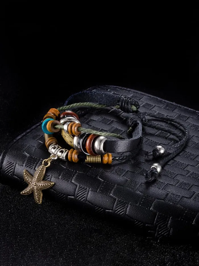 Necklaces Kairangi Kairangi Bracelets for Men and Women Fashion Leather Bracelet for Men Casual Wear Leather Bracelets for Men Birthday Gift for Men and Women Anniversary Gift for Husband Design 5