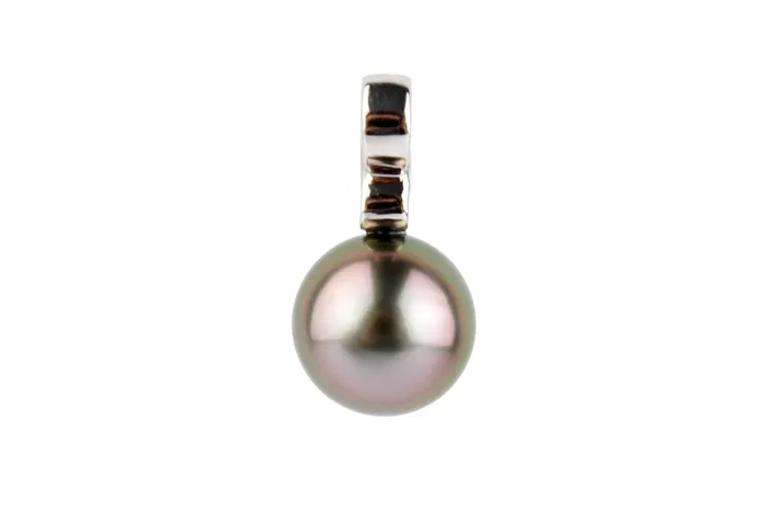 Necklaces Kamoka Pearl Flashy Pink 95mm Tahitian Pearl Infinity Pendant on 14K White Gold