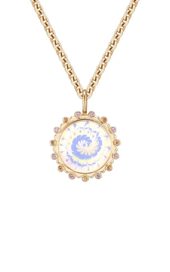 Necklaces Marlo Laz Spiral Tie Dye Amulet Necklace