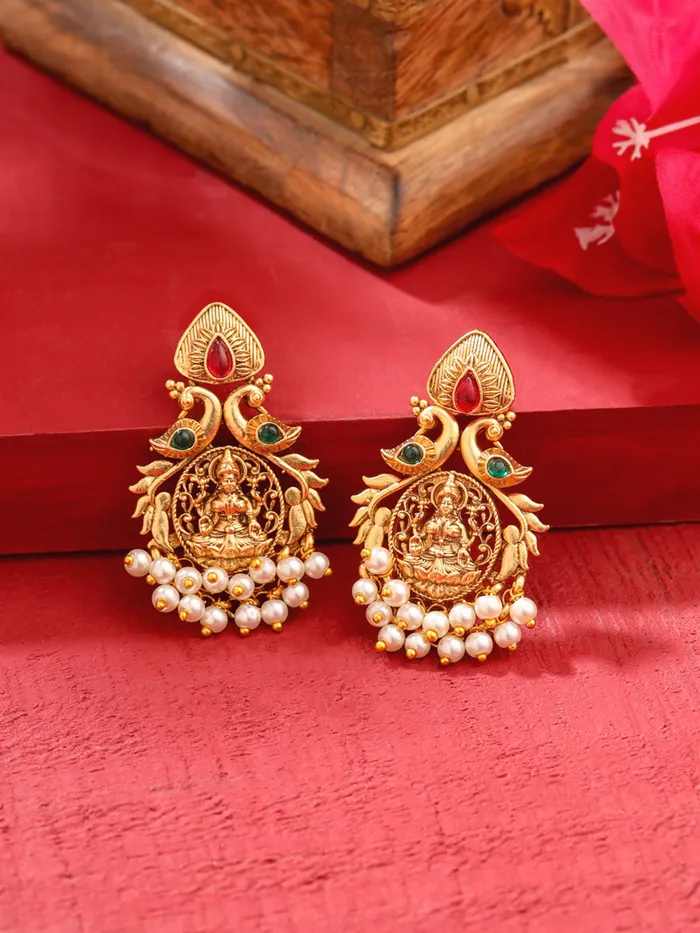 Necklaces Pearl Drop Earrings Traditional Gold Plated with White Pearls Gift for Women 45cm Gold Yellow Chimes