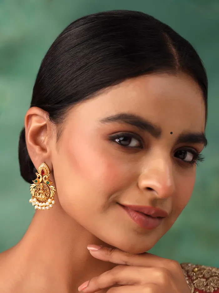 Necklaces Pearl Drop Earrings Traditional Gold Plated with White Pearls Gift for Women 45cm Gold Yellow Chimes