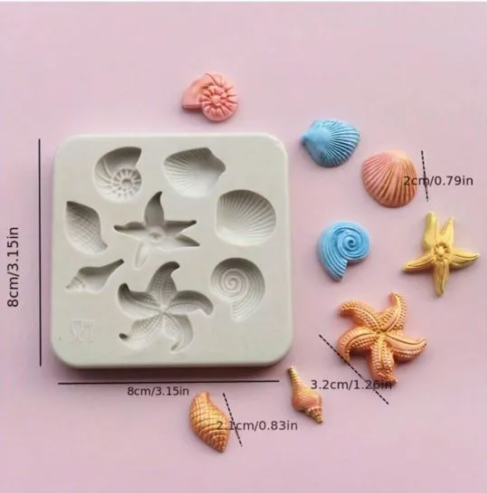 Necklaces RESIN ART HUB Ocean Shells Miniature Silicone Mold for Candle Making
