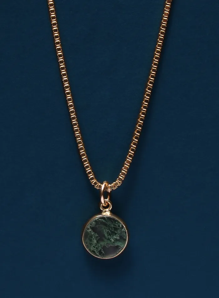 Necklaces WE ARE ALL SMITH Mens Jewelry Clothing Moss Agate Gemstone Necklace