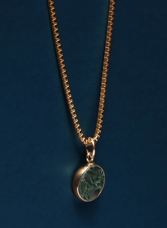 Necklaces WE ARE ALL SMITH Mens Jewelry Clothing Moss Agate Gemstone Necklace