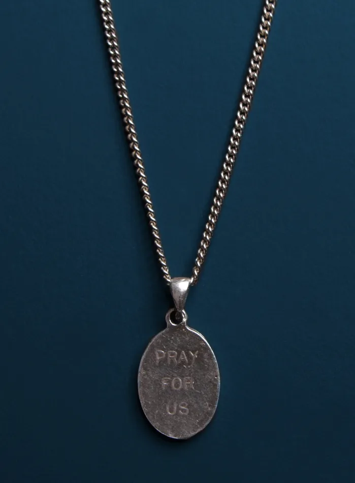 Necklaces WE ARE ALL SMITH Mens Jewelry Clothing Praying Hands Oval Medal Necklace