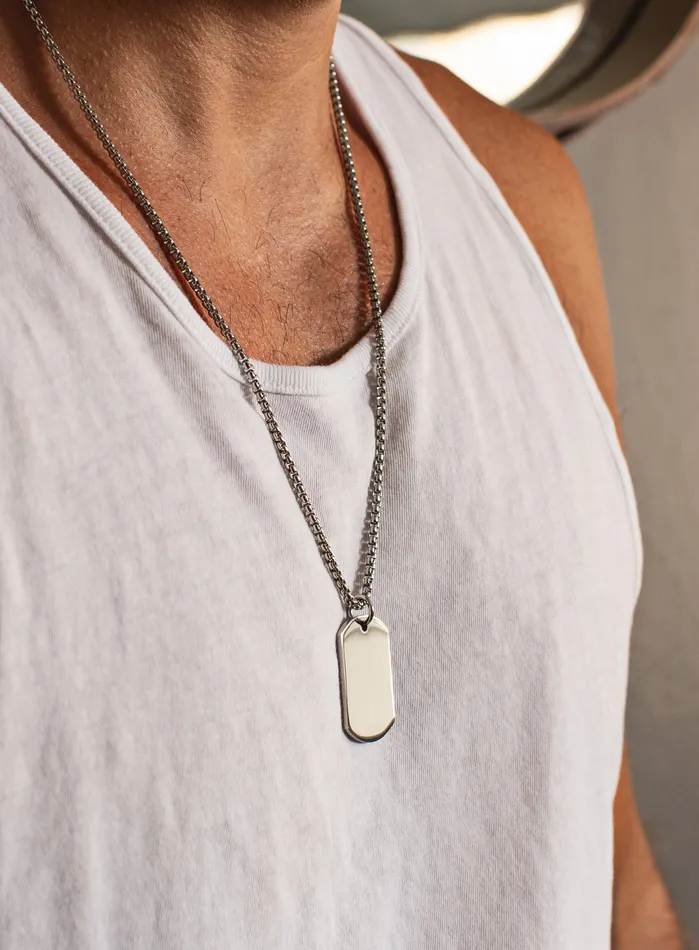 Necklaces We Are All Smith Stainless Steel Dog tag Necklace For Men