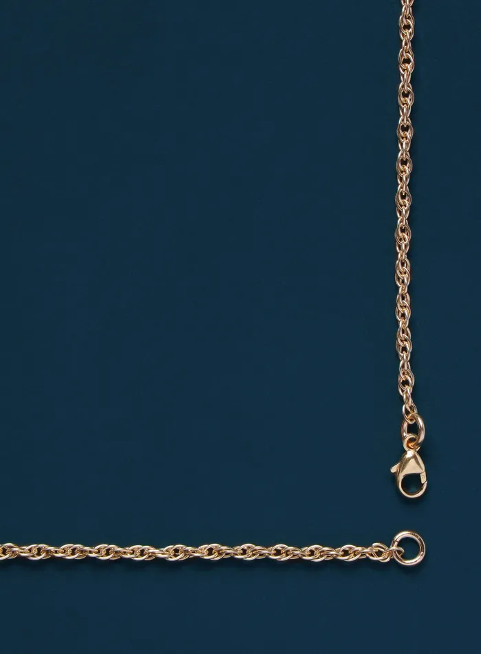 Necklaces We Are All Smith Vermeil 14K Gold Filled Cross Necklace Rope Chain
