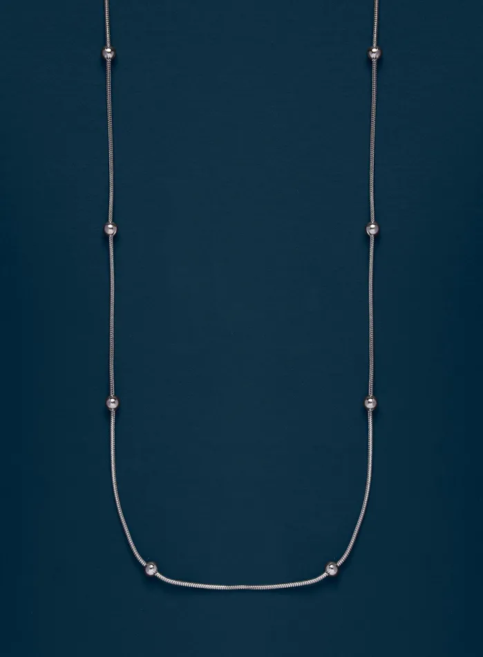 Necklaces WE ARE ALL SMITH Waterproof Silver Stainless Steel Minimalist Satellite Chain Necklace